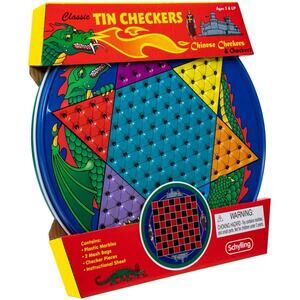 Classic Tin Checkers Chinese Checkers & Checkers
